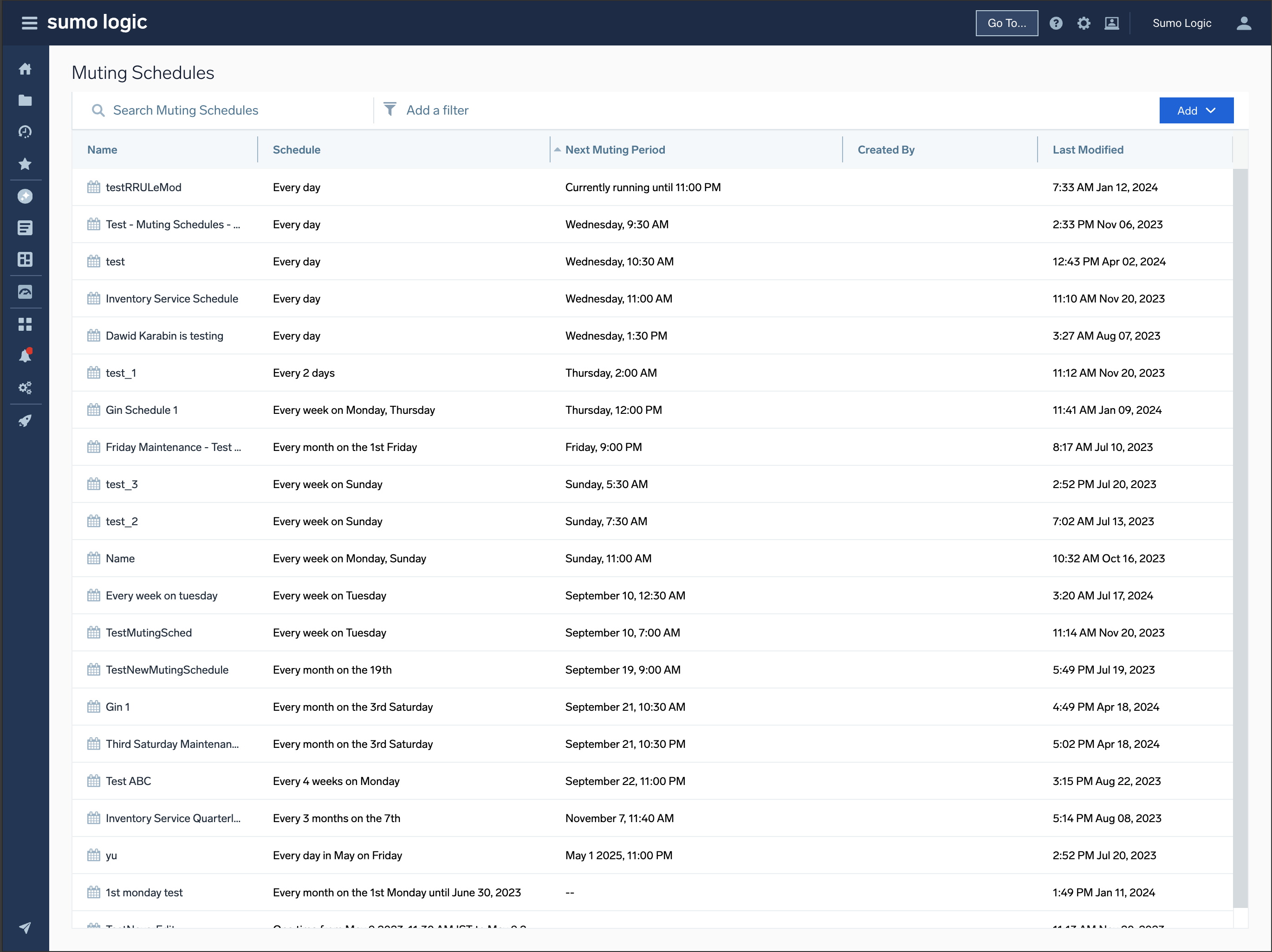 Alert Muting Schedules